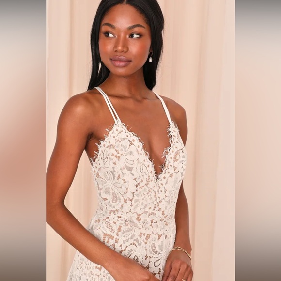 White Lace Maxi Dress Lulus Love of Details Wedding Dress - Picture 4 of 11